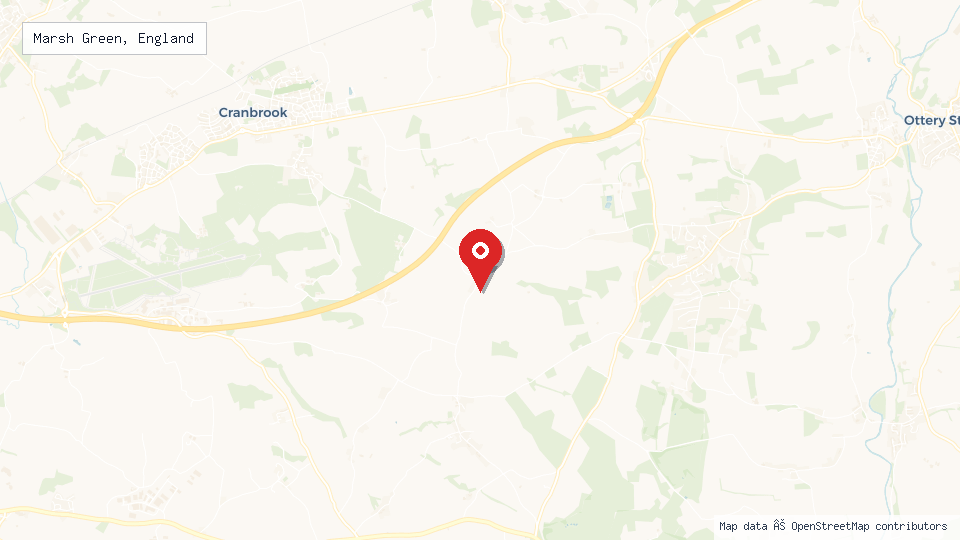 Street map of Marsh Green, England with location pin
