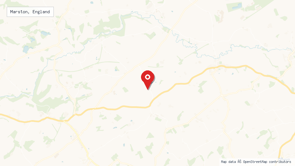 Street map of Marston, England with location pin