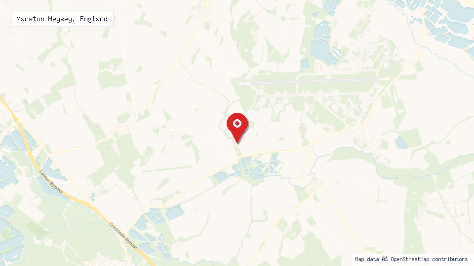 Street map of Marston Meysey, England with location pin