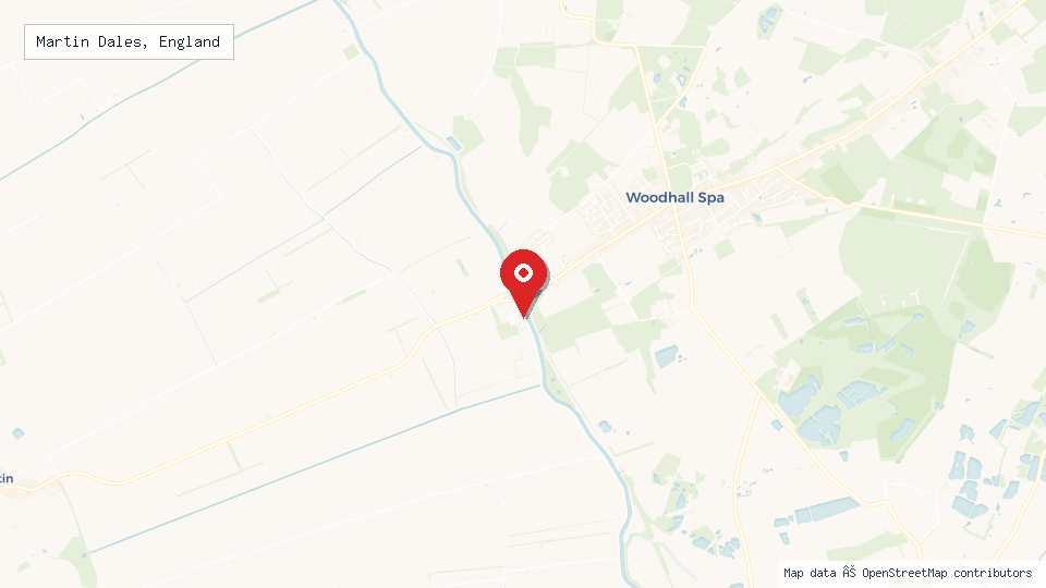 Street map of Martin Dales, England with location pin