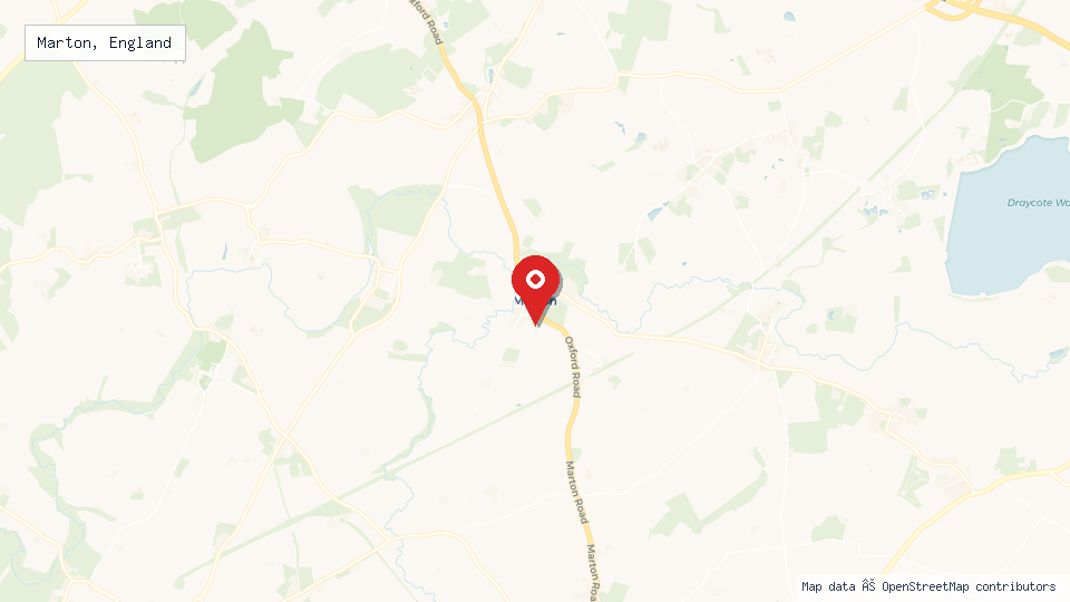 Street map of Marton, England with location pin