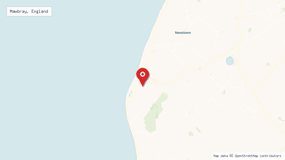 Street map of Mawbray, England with location pin