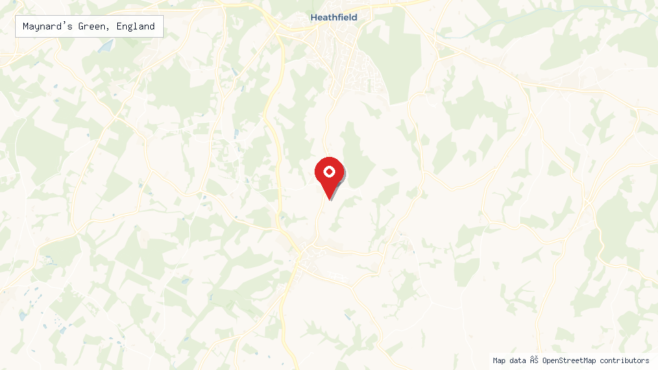 Street map of Maynard's Green, England with location pin