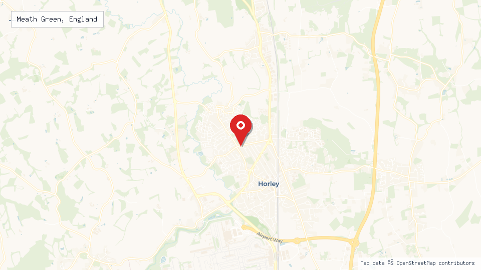 Street map of Meath Green, England with location pin