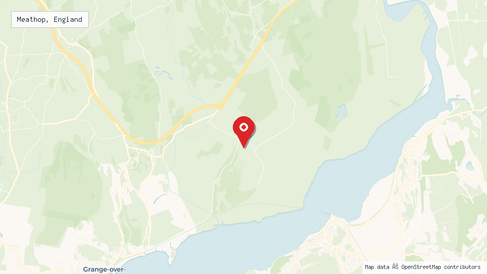 Street map of Meathop, England with location pin