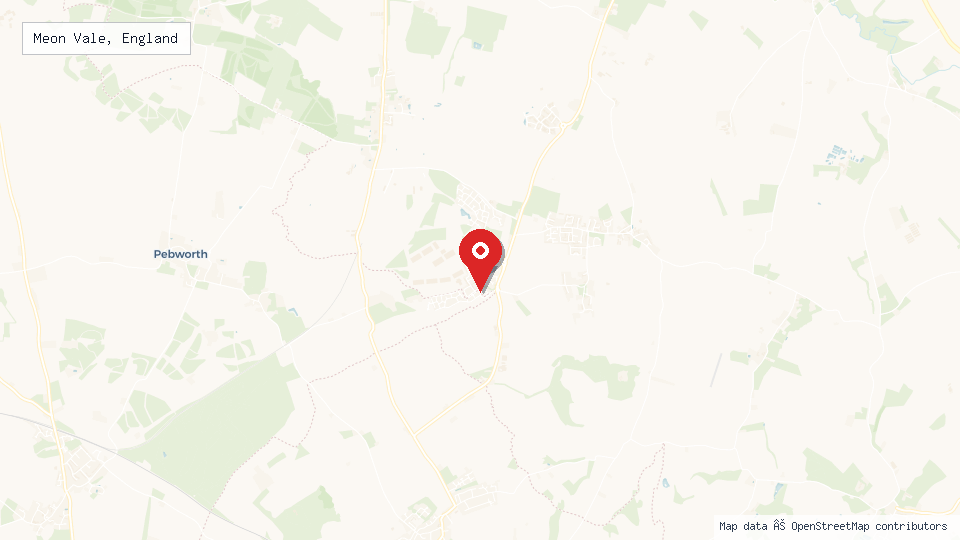 Street map of Meon Vale, England with location pin