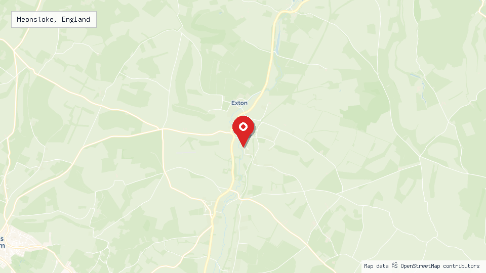 Street map of Meonstoke, England with location pin