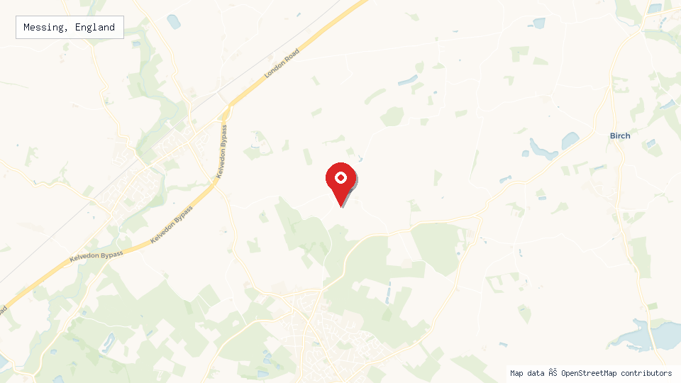 Street map of Messing, England with location pin