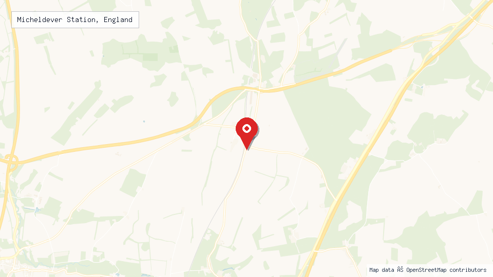 Street map of Micheldever Station, England with location pin