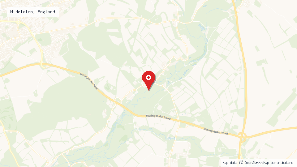 Street map of Middleton, England with location pin