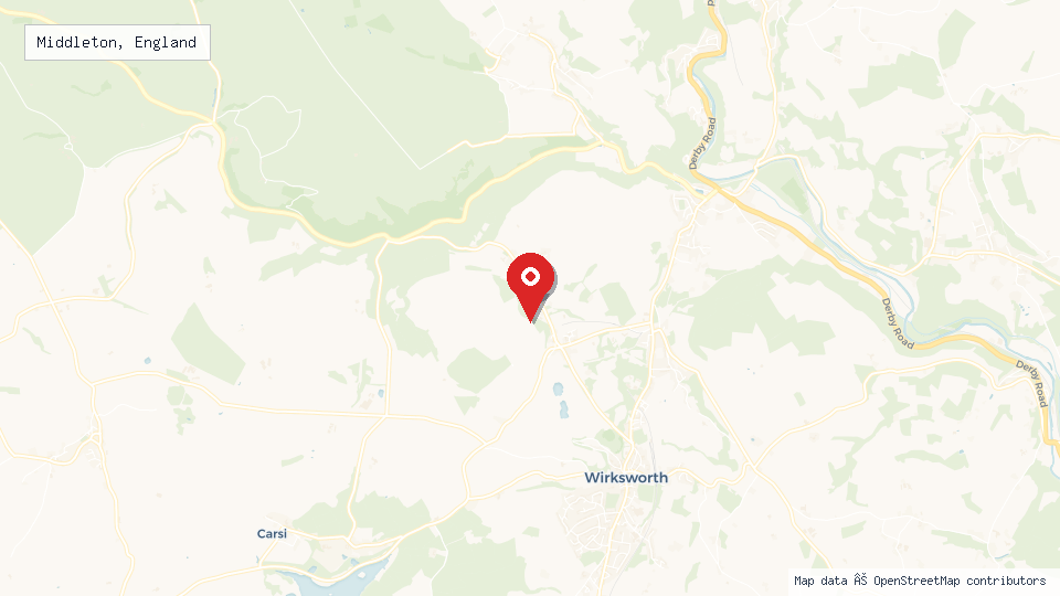 Street map of Middleton, England with location pin