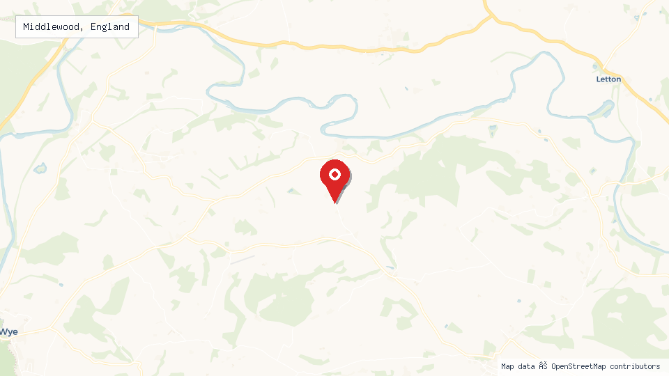 Street map of Middlewood, England with location pin