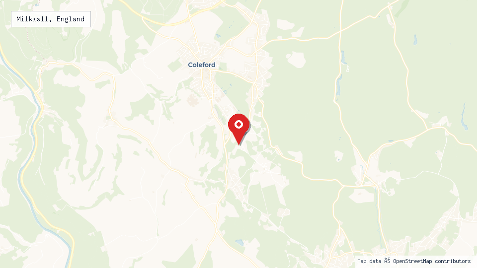 Street map of Milkwall, England with location pin
