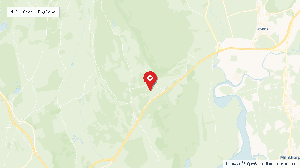 Street map of Mill Side, England with location pin