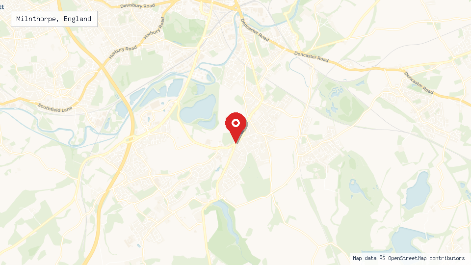 Street map of Milnthorpe, England with location pin