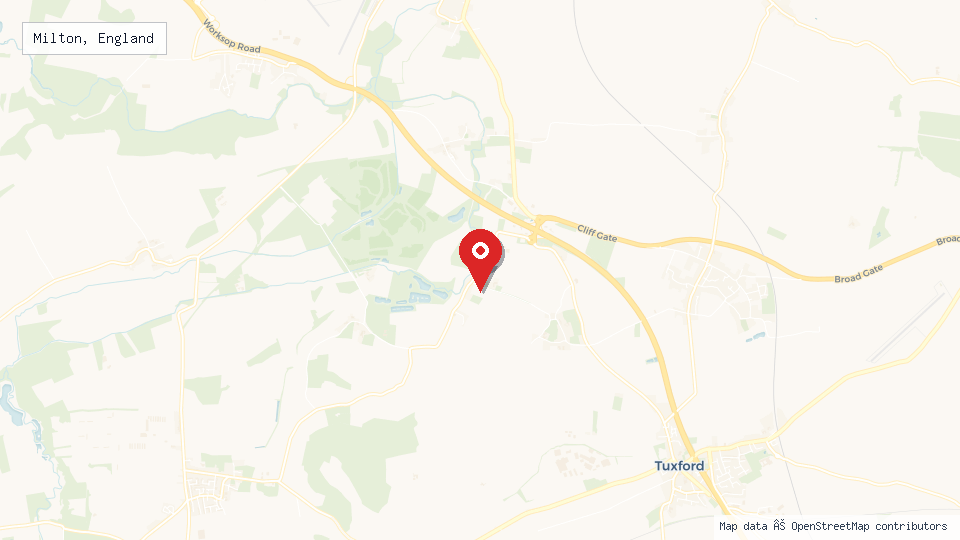 Street map of Milton, England with location pin