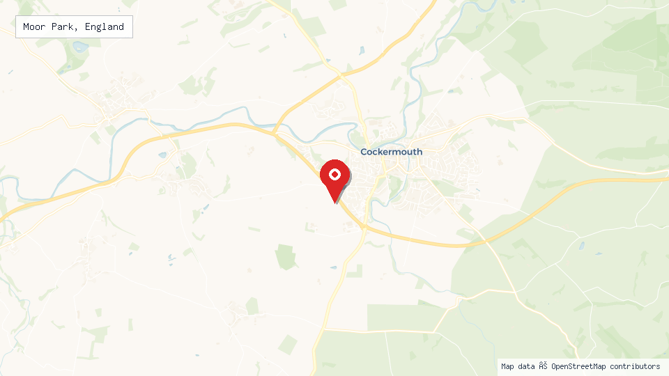 Street map of Moor Park, England with location pin