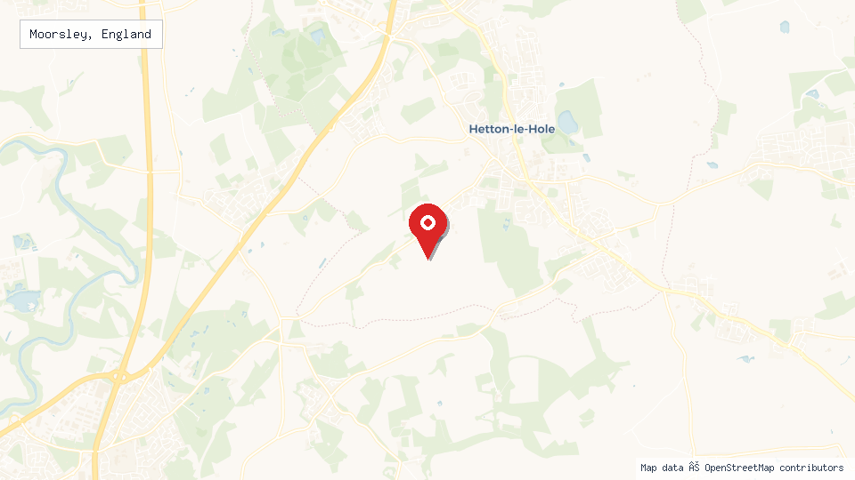 Street map of Moorsley, England with location pin