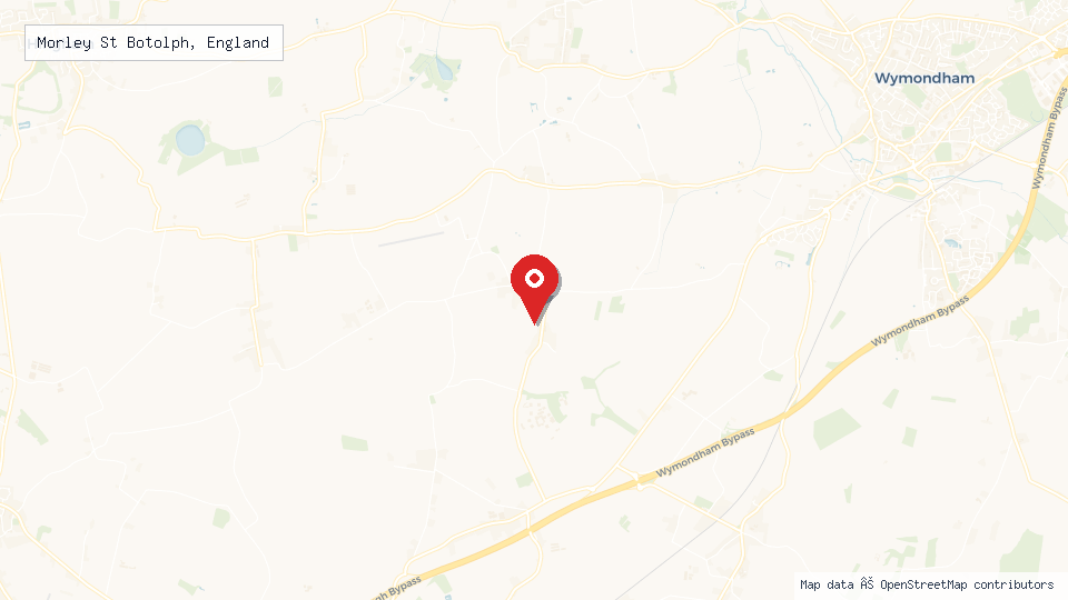 Street map of Morley St Botolph, England with location pin