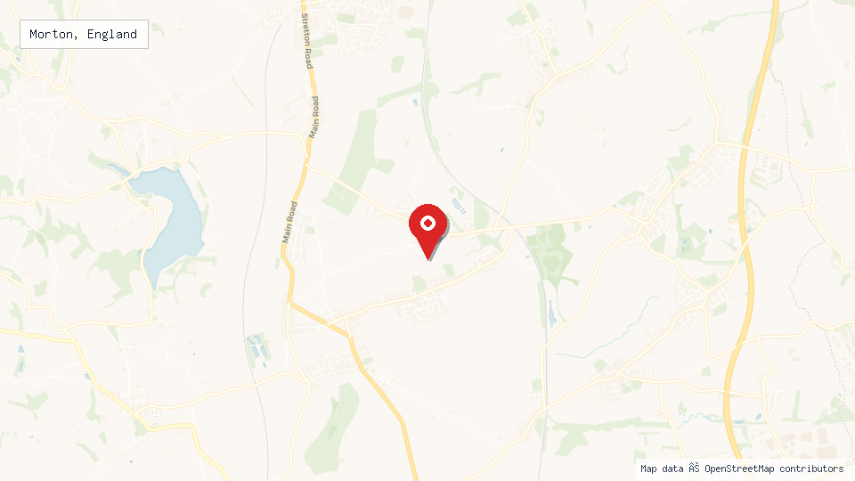 Street map of Morton, England with location pin
