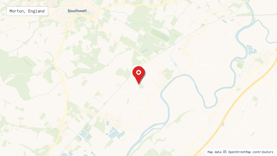 Street map of Morton, England with location pin