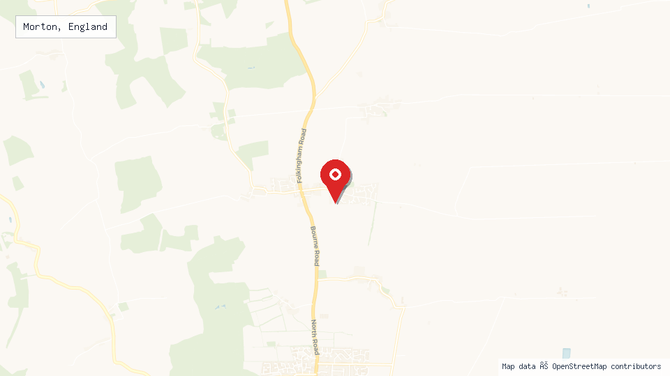 Street map of Morton, England with location pin