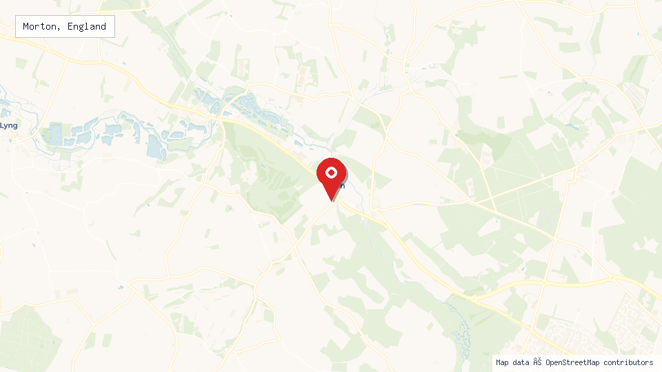 Street map of Morton, England with location pin