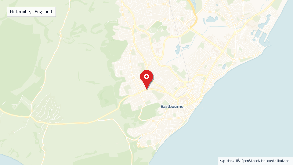 Street map of Motcombe, England with location pin