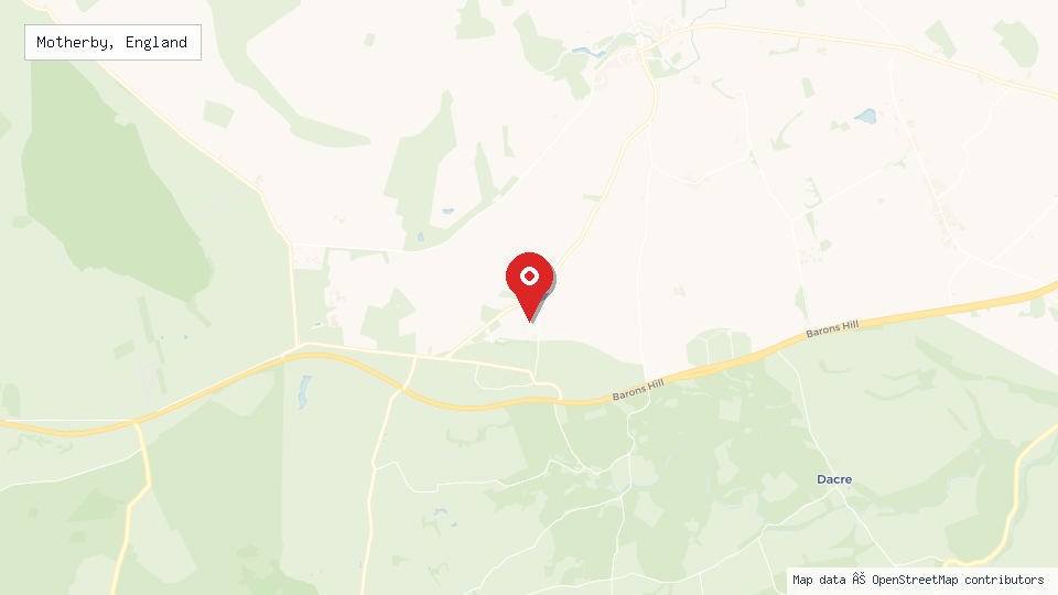 Street map of Motherby, England with location pin