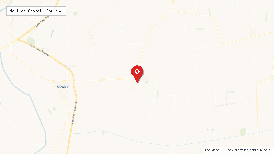 Street map of Moulton Chapel, England with location pin