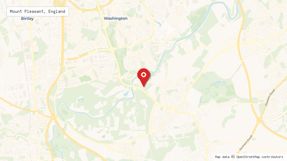 Street map of Mount Pleasant, England with location pin