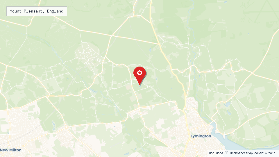 Street map of Mount Pleasant, England with location pin