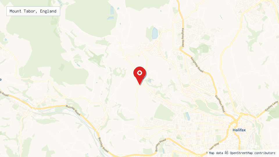 Street map of Mount Tabor, England with location pin
