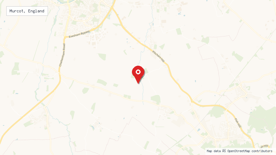 Street map of Murcot, England with location pin