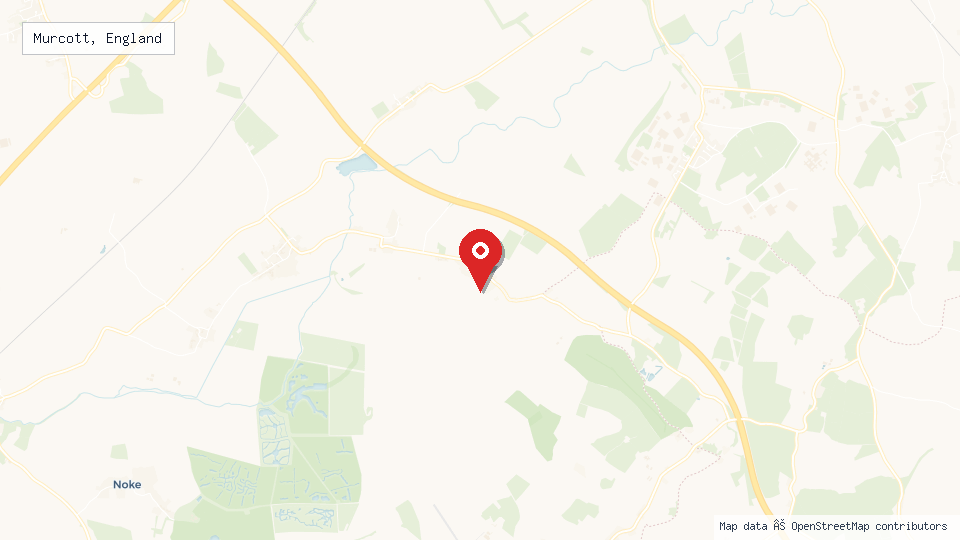 Street map of Murcott, England with location pin