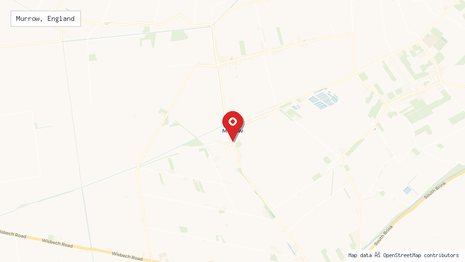 Street map of Murrow, England with location pin