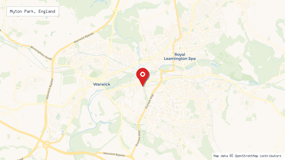 Street map of Myton Park, England with location pin