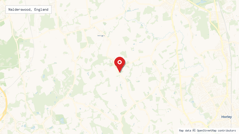 Street map of Nalderswood, England with location pin