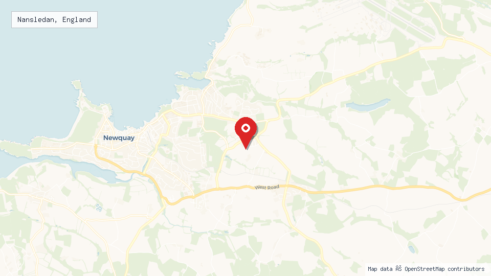 Street map of Nansledan, England with location pin