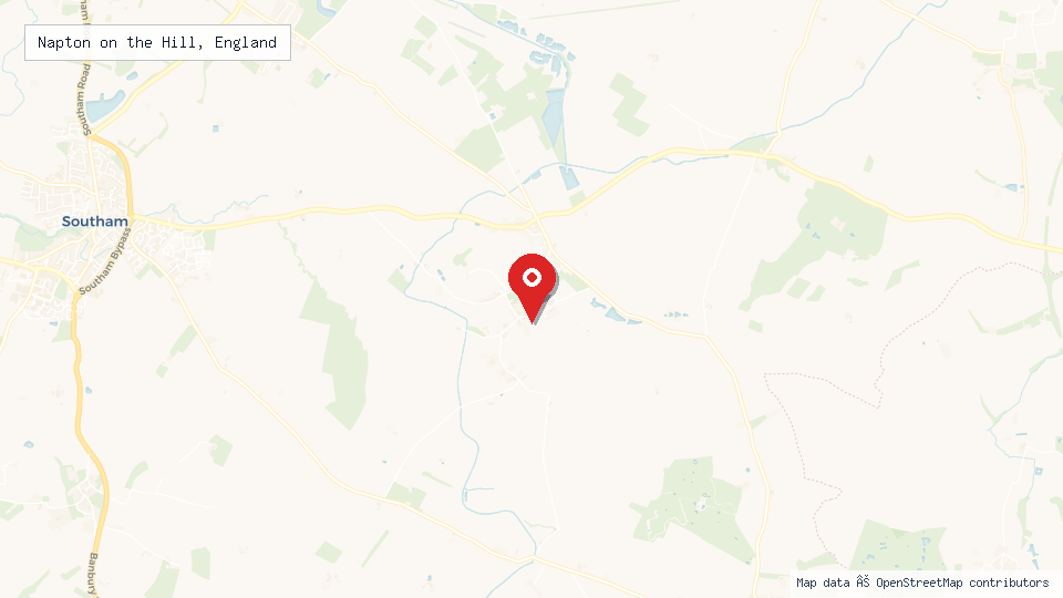 Street map of Napton on the Hill, England with location pin