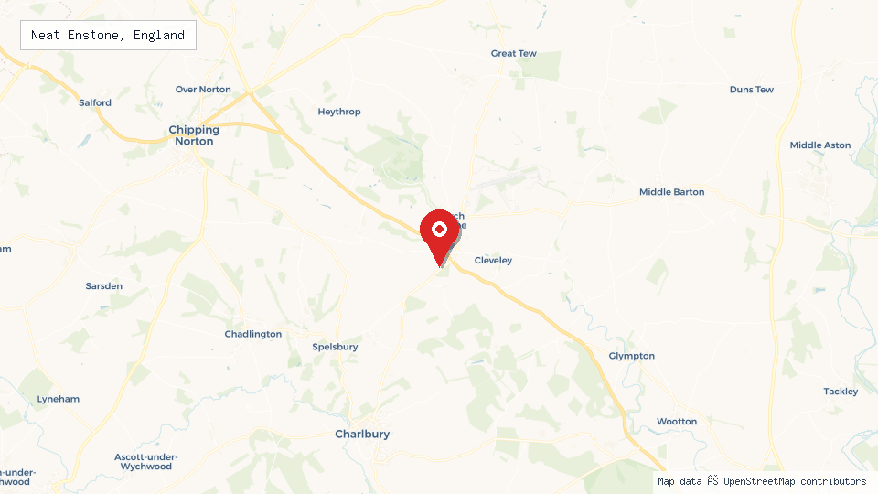 Street map of Neat Enstone, England with location pin