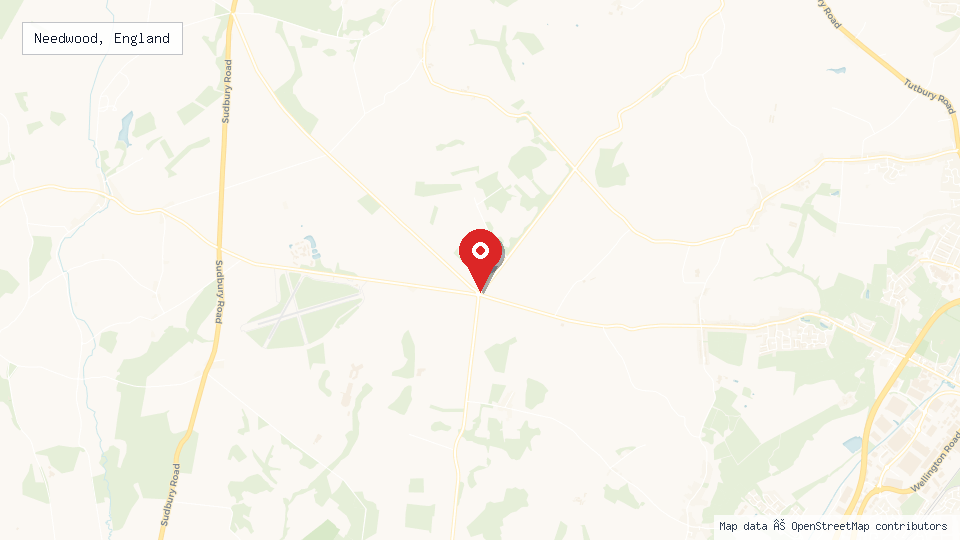 Street map of Needwood, England with location pin