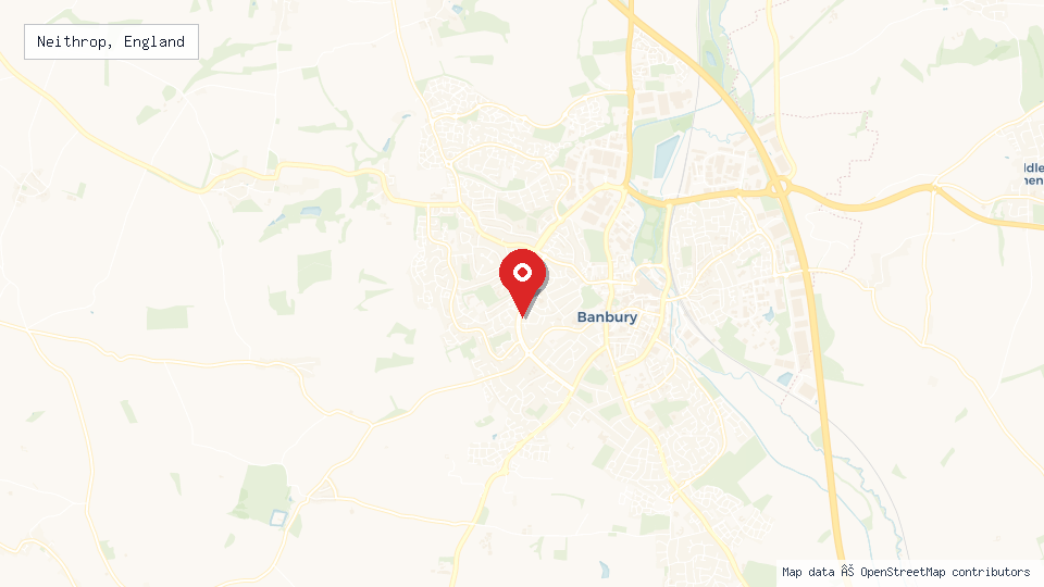 Street map of Neithrop, England with location pin
