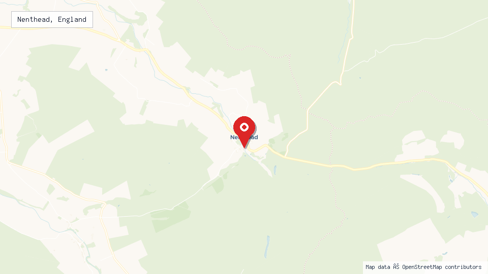 Street map of Nenthead, England with location pin