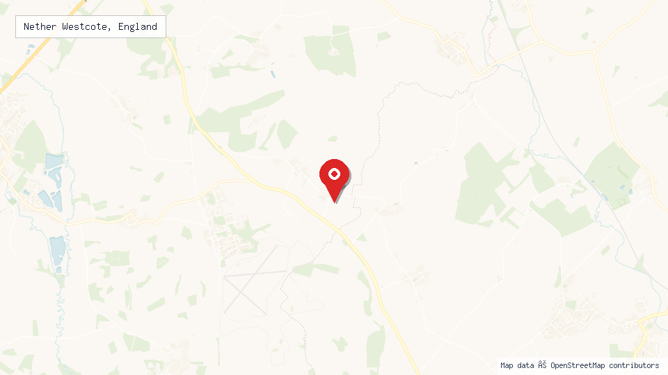 Street map of Nether Westcote, England with location pin