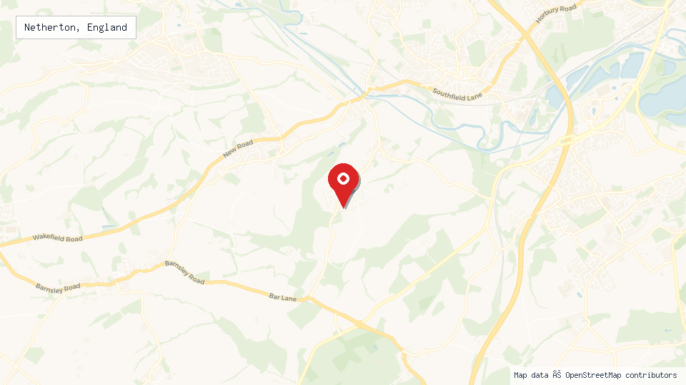 Street map of Netherton, England with location pin