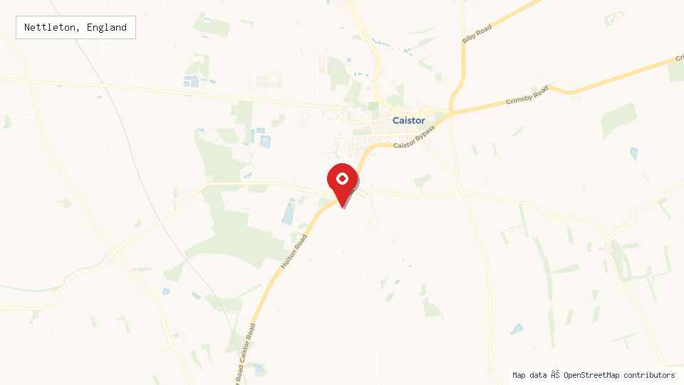 Street map of Nettleton, England with location pin