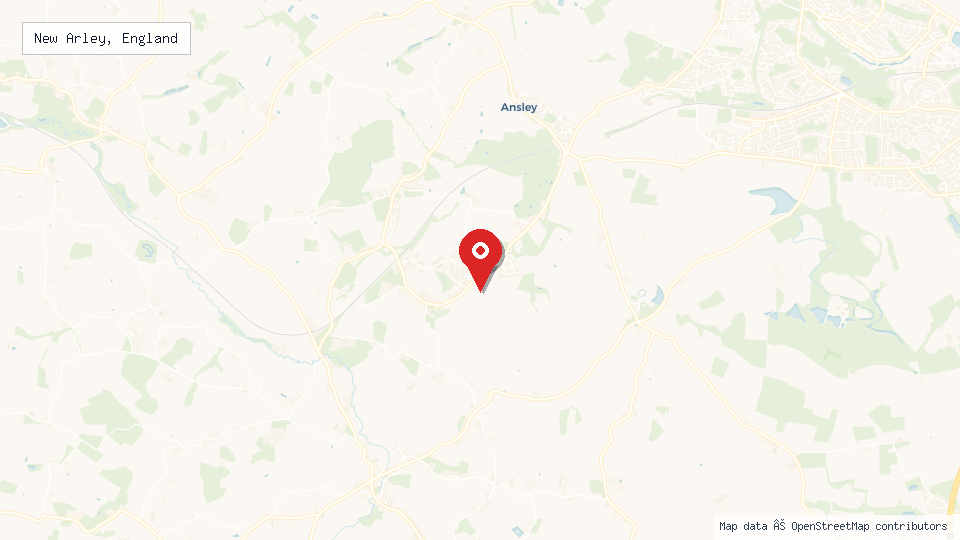 Street map of New Arley, England with location pin