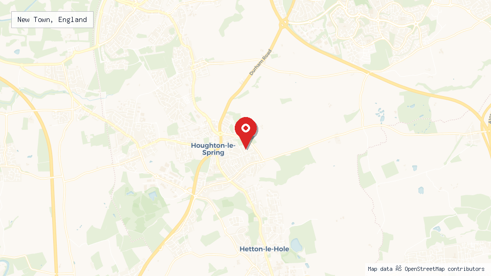 Street map of New Town, England with location pin