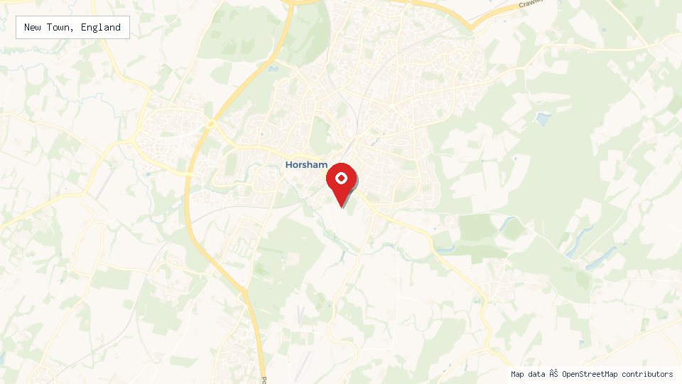 Street map of New Town, England with location pin